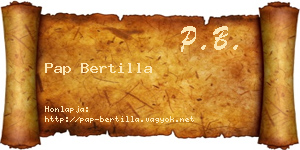 Pap Bertilla névjegykártya